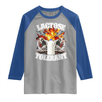 Funny Lactose Tolerant Raglan Shirt Retro Pro-Dairy Ironic Cringe Meme