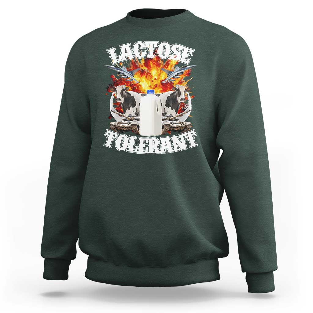 Funny Lactose Tolerant Sweatshirt Retro Pro-Dairy Ironic Cringe Meme