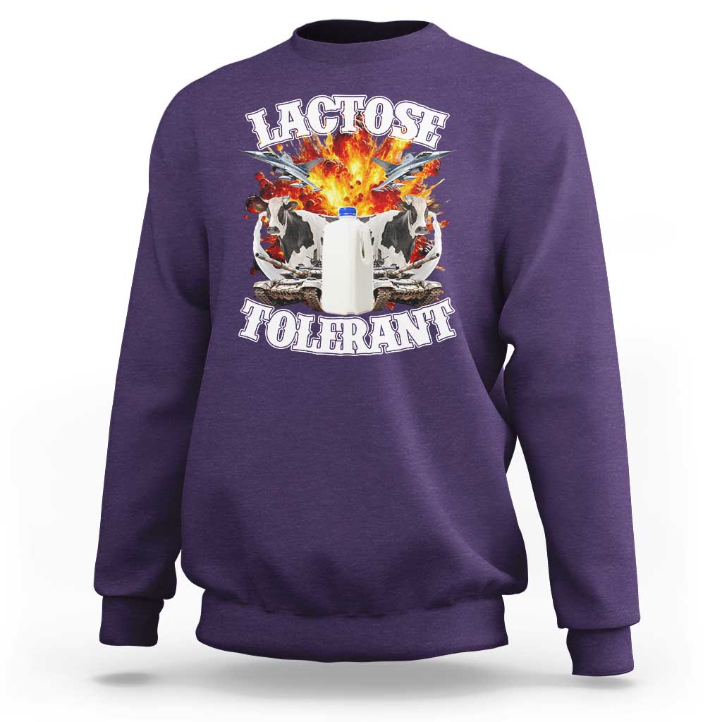 Funny Lactose Tolerant Sweatshirt Retro Pro-Dairy Ironic Cringe Meme