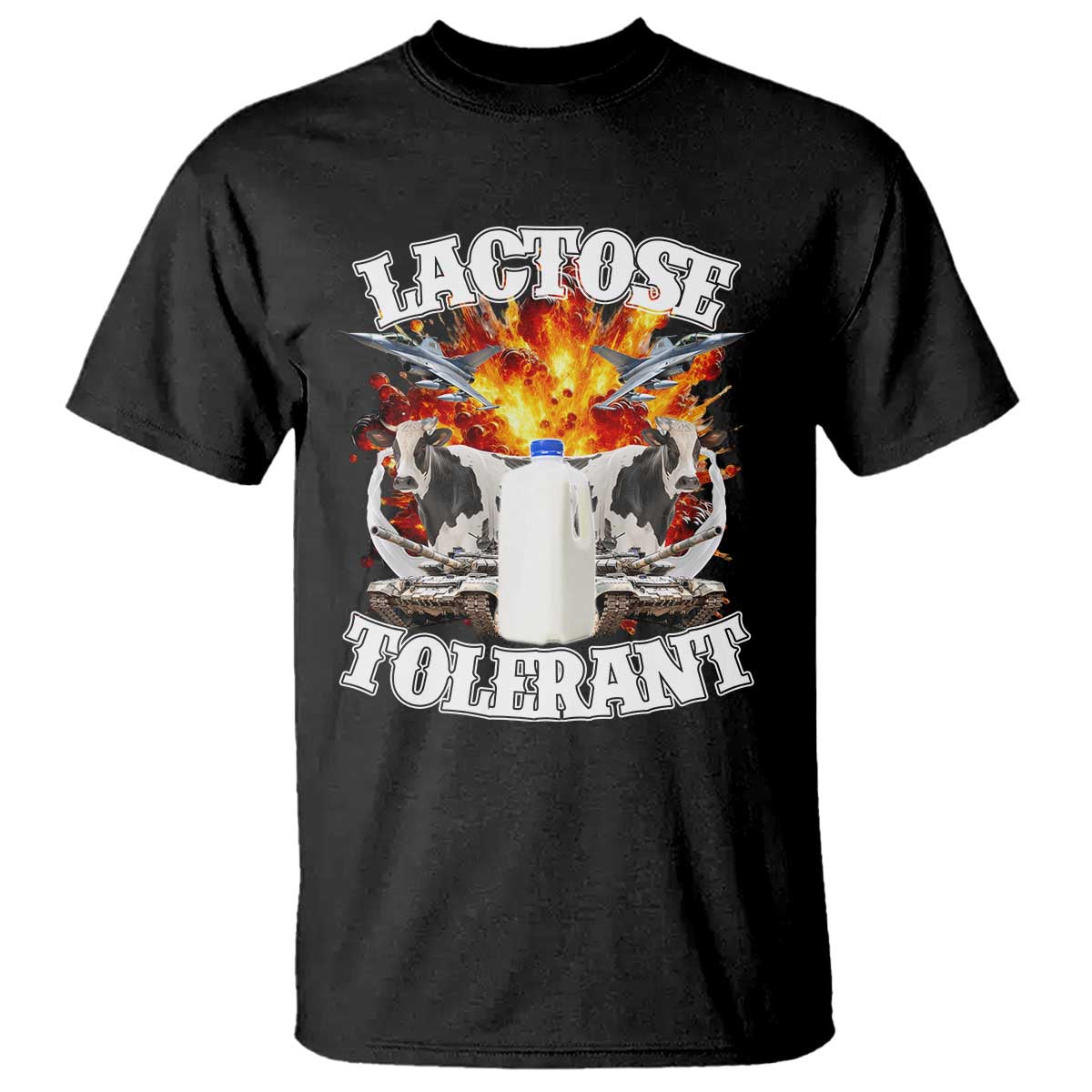 Funny Lactose Tolerant T Shirt Retro Pro-Dairy Ironic Cringe Meme