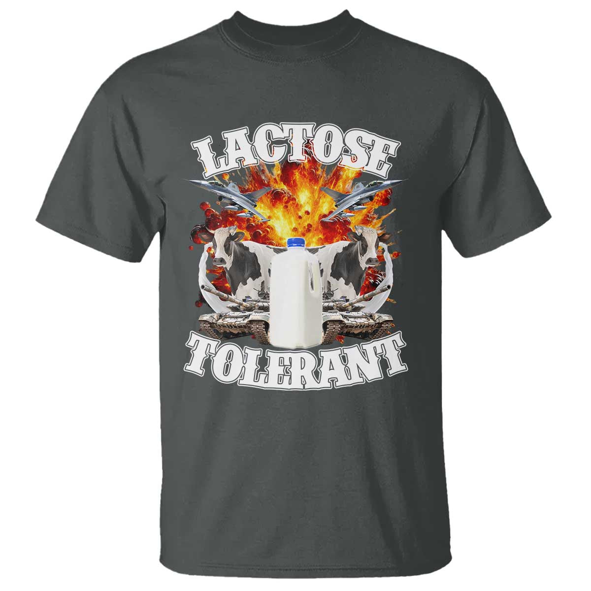 Funny Lactose Tolerant T Shirt Retro Pro-Dairy Ironic Cringe Meme