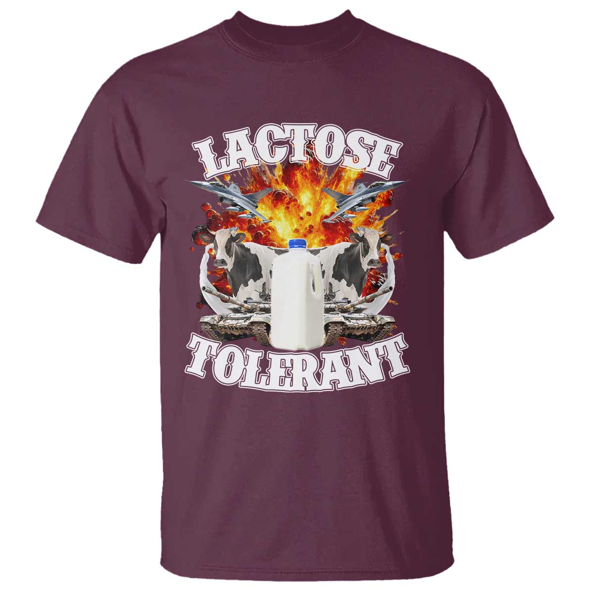 Funny Lactose Tolerant T Shirt Retro Pro-Dairy Ironic Cringe Meme