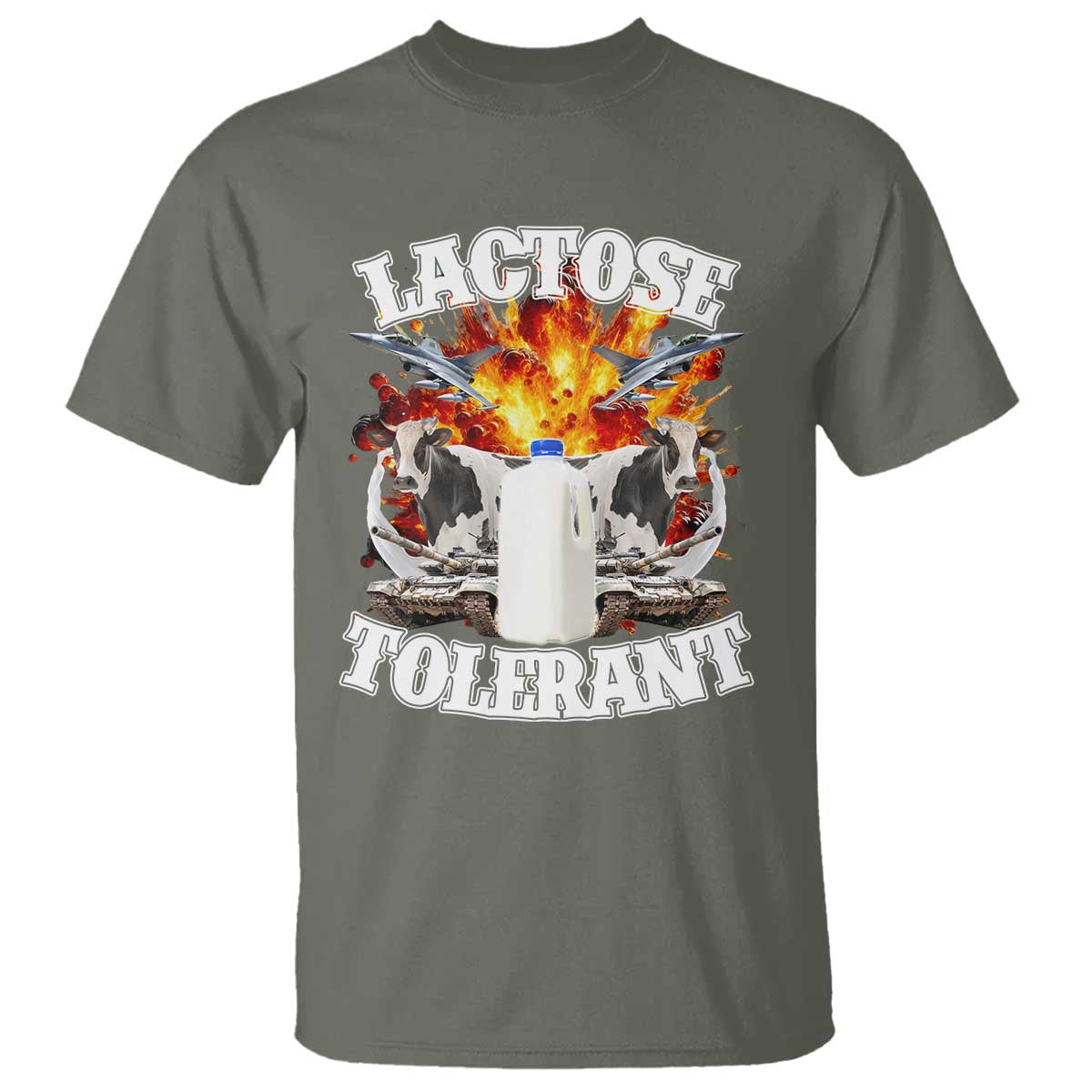 Funny Lactose Tolerant T Shirt Retro Pro-Dairy Ironic Cringe Meme