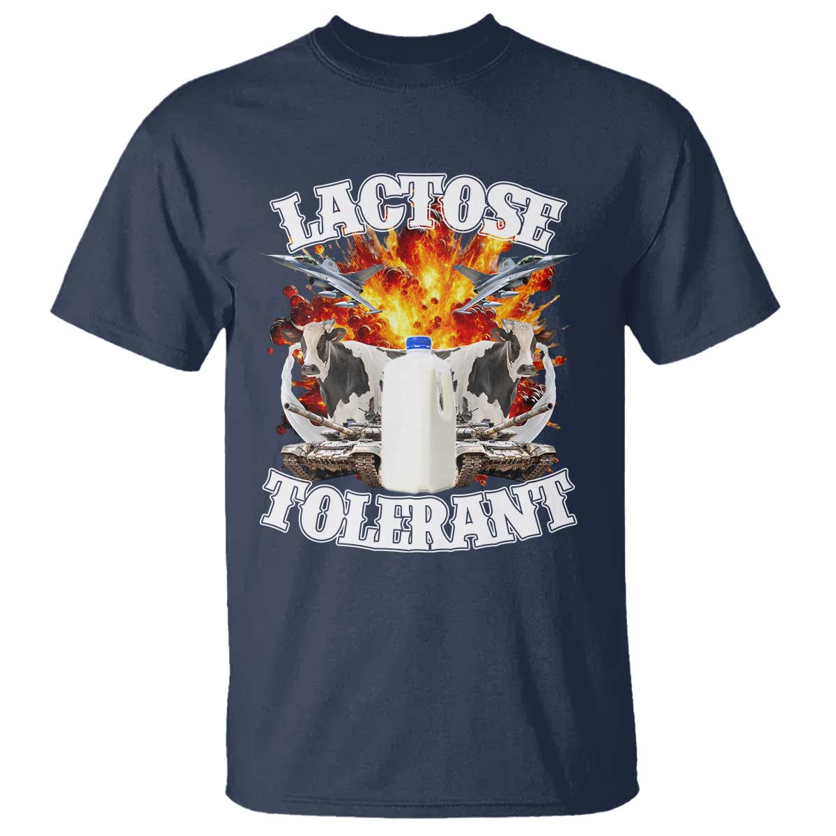 Funny Lactose Tolerant T Shirt Retro Pro-Dairy Ironic Cringe Meme