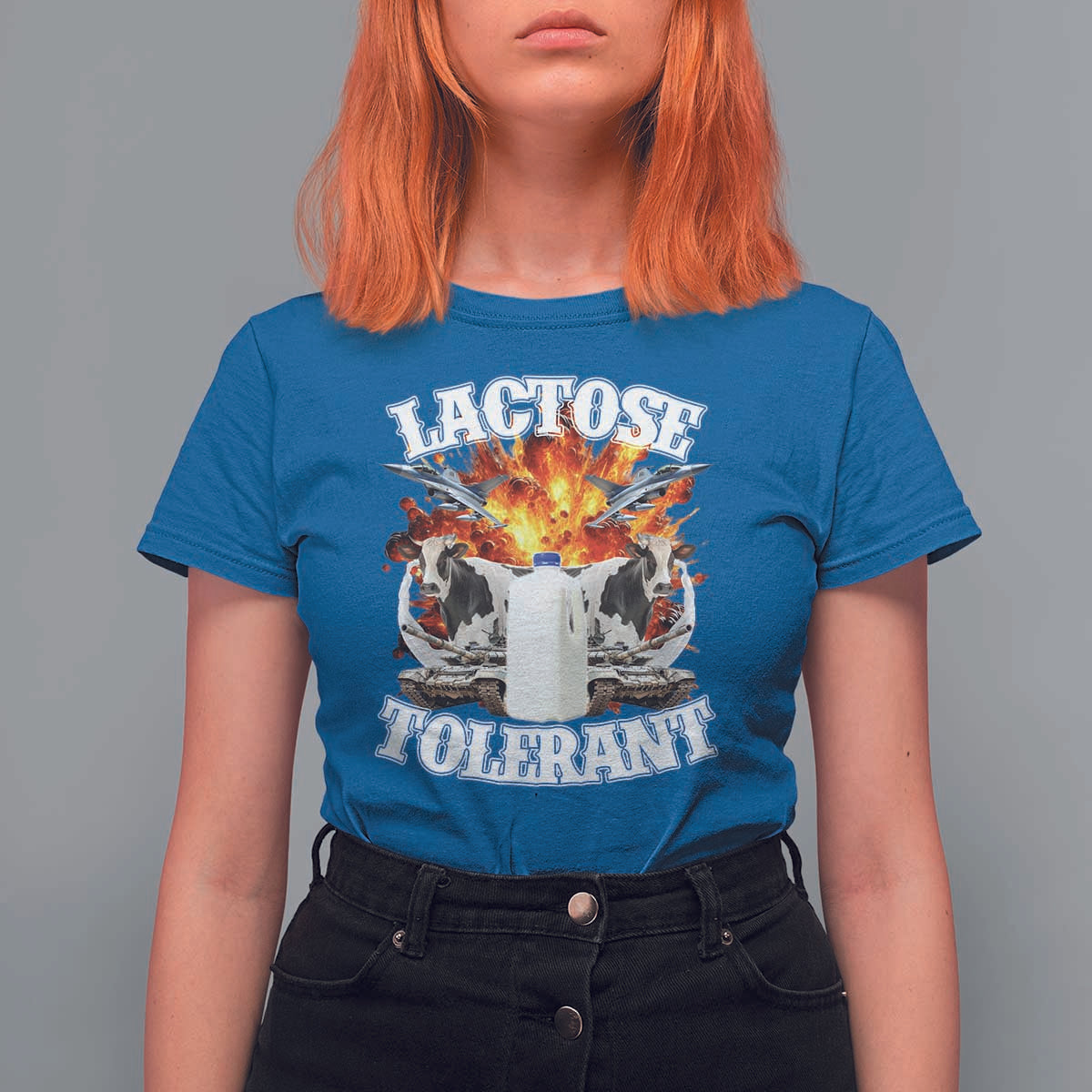 Funny Lactose Tolerant T Shirt For Women Retro Pro-Dairy Ironic Cringe Meme