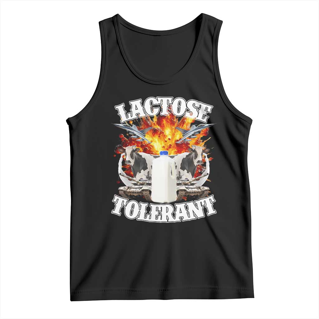 Funny Lactose Tolerant Tank Top Retro Pro-Dairy Ironic Cringe Meme