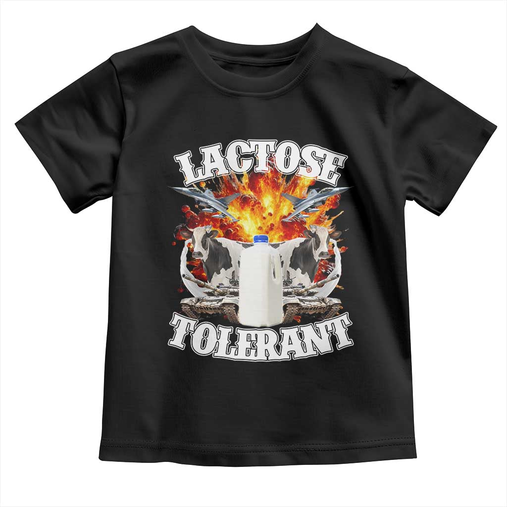 Funny Lactose Tolerant Toddler T Shirt Retro Pro-Dairy Ironic Cringe Meme