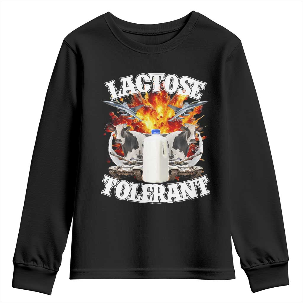 Funny Lactose Tolerant Youth Sweatshirt Retro Pro-Dairy Ironic Cringe Meme