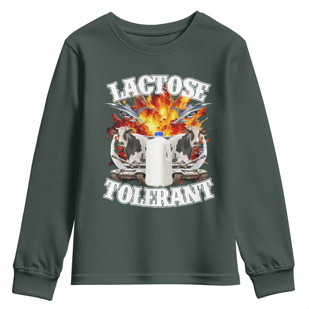 Funny Lactose Tolerant Youth Sweatshirt Retro Pro-Dairy Ironic Cringe Meme
