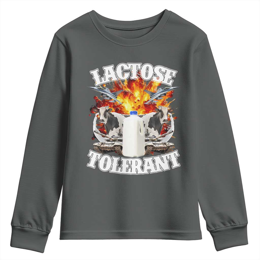 Funny Lactose Tolerant Youth Sweatshirt Retro Pro-Dairy Ironic Cringe Meme
