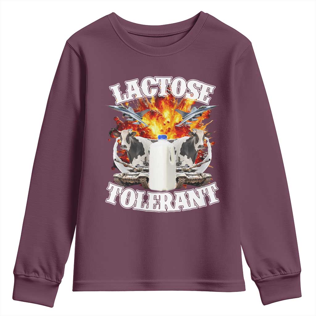 Funny Lactose Tolerant Youth Sweatshirt Retro Pro-Dairy Ironic Cringe Meme