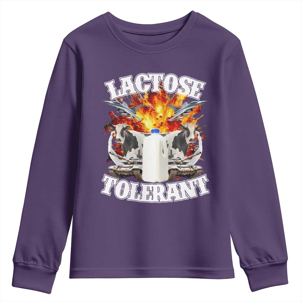 Funny Lactose Tolerant Youth Sweatshirt Retro Pro-Dairy Ironic Cringe Meme