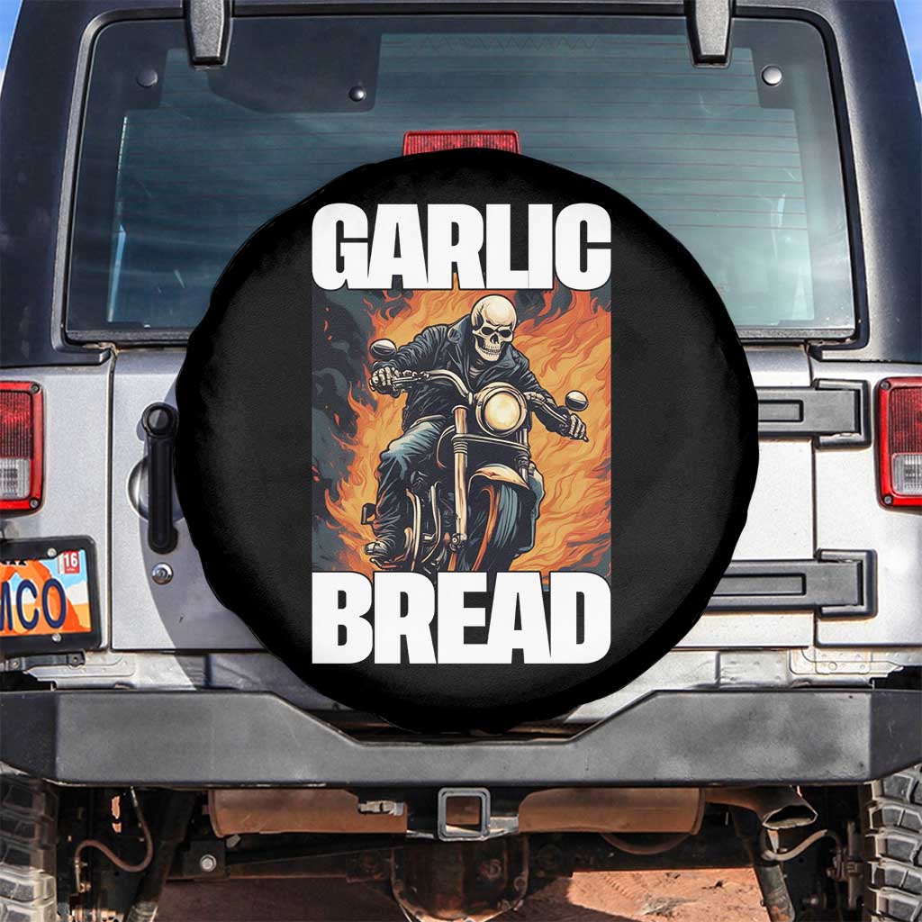 Skeleton Meme Spare Tire Cover Garlic Bread Flaming Biker On Fire Funny Edgy Hard Cringe