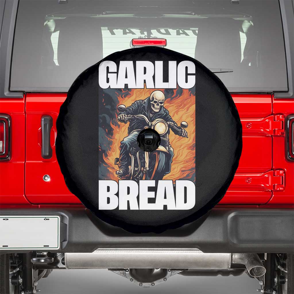 Skeleton Meme Spare Tire Cover Garlic Bread Flaming Biker On Fire Funny Edgy Hard Cringe