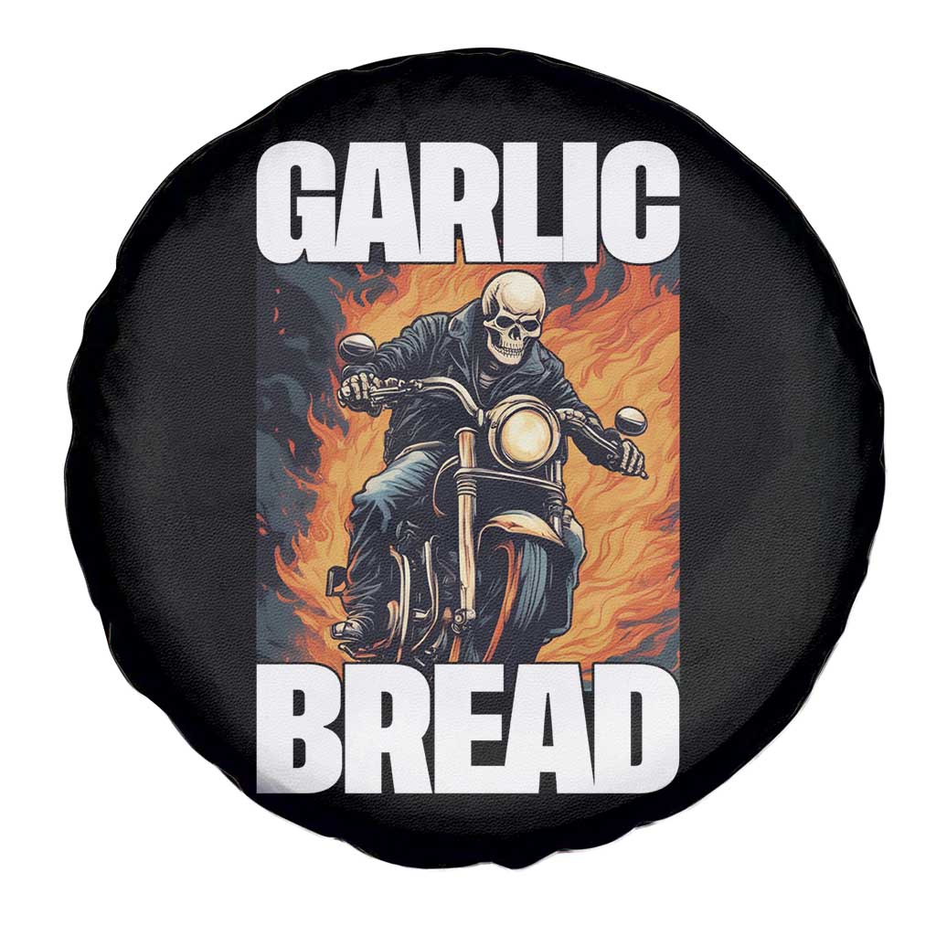 Skeleton Meme Spare Tire Cover Garlic Bread Flaming Biker On Fire Funny Edgy Hard Cringe