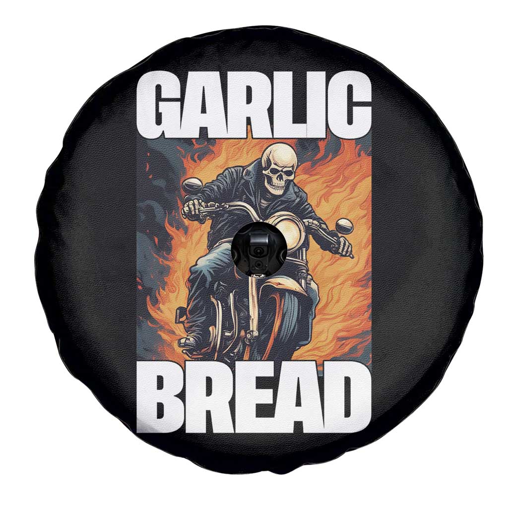 Skeleton Meme Spare Tire Cover Garlic Bread Flaming Biker On Fire Funny Edgy Hard Cringe
