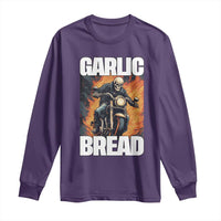 Skeleton Meme Long Sleeve Shirt Garlic Bread Flaming Biker On Fire Funny Edgy Hard Cringe