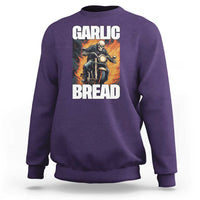 Skeleton Meme Sweatshirt Garlic Bread Flaming Biker On Fire Funny Edgy Hard Cringe