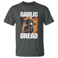 Skeleton Meme T Shirt Garlic Bread Flaming Biker On Fire Funny Edgy Hard Cringe