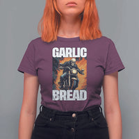 Skeleton Meme T Shirt For Women Garlic Bread Flaming Biker On Fire Funny Edgy Hard Cringe