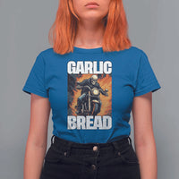 Skeleton Meme T Shirt For Women Garlic Bread Flaming Biker On Fire Funny Edgy Hard Cringe