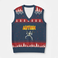 Autism Skeleton V-Neck Knit Sweater Vest Funny Oddly Specific Dank Meme - Wonder Print Shop