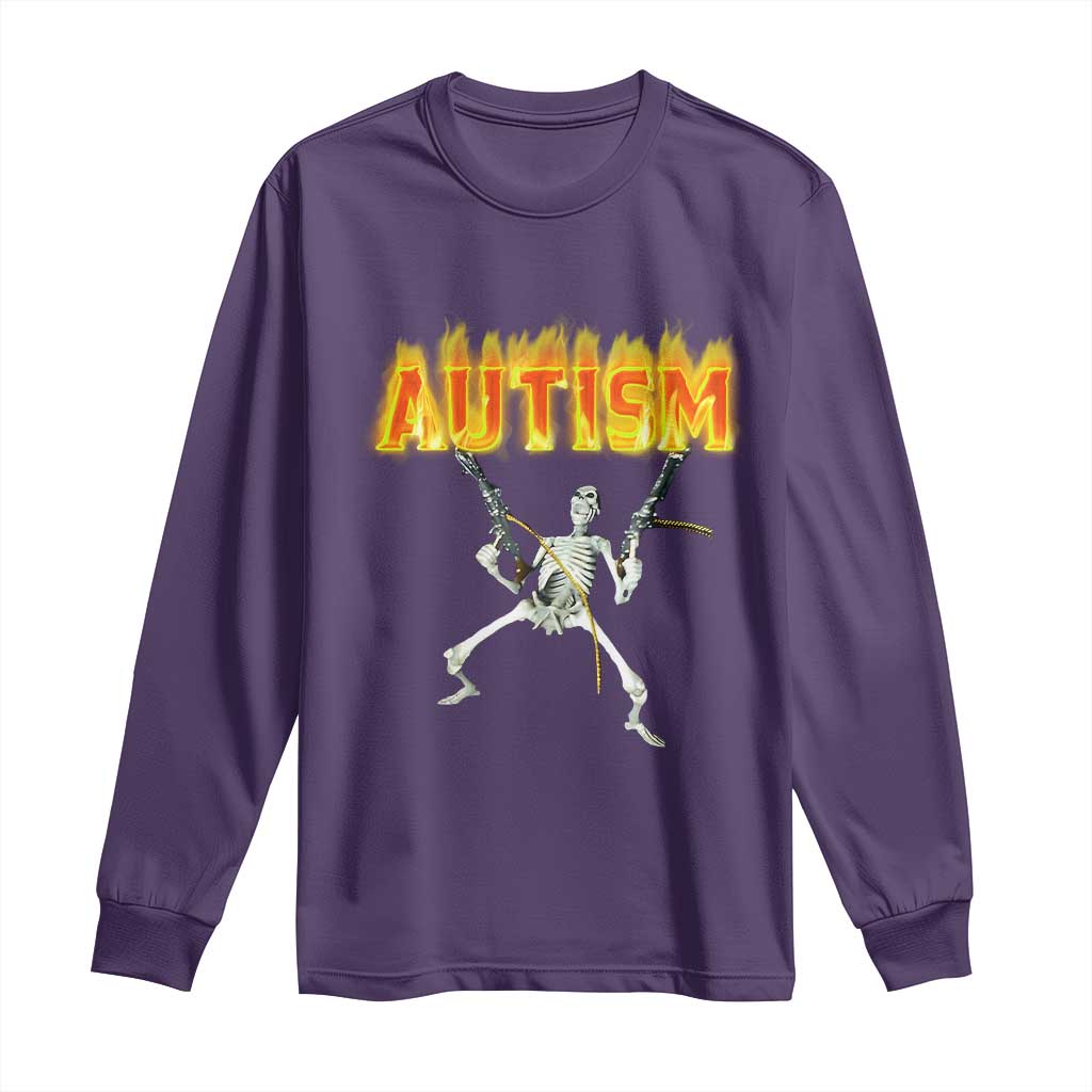 Autism Skeleton Long Sleeve Shirt Funny Oddly Specific Dank Meme - Wonder Print Shop