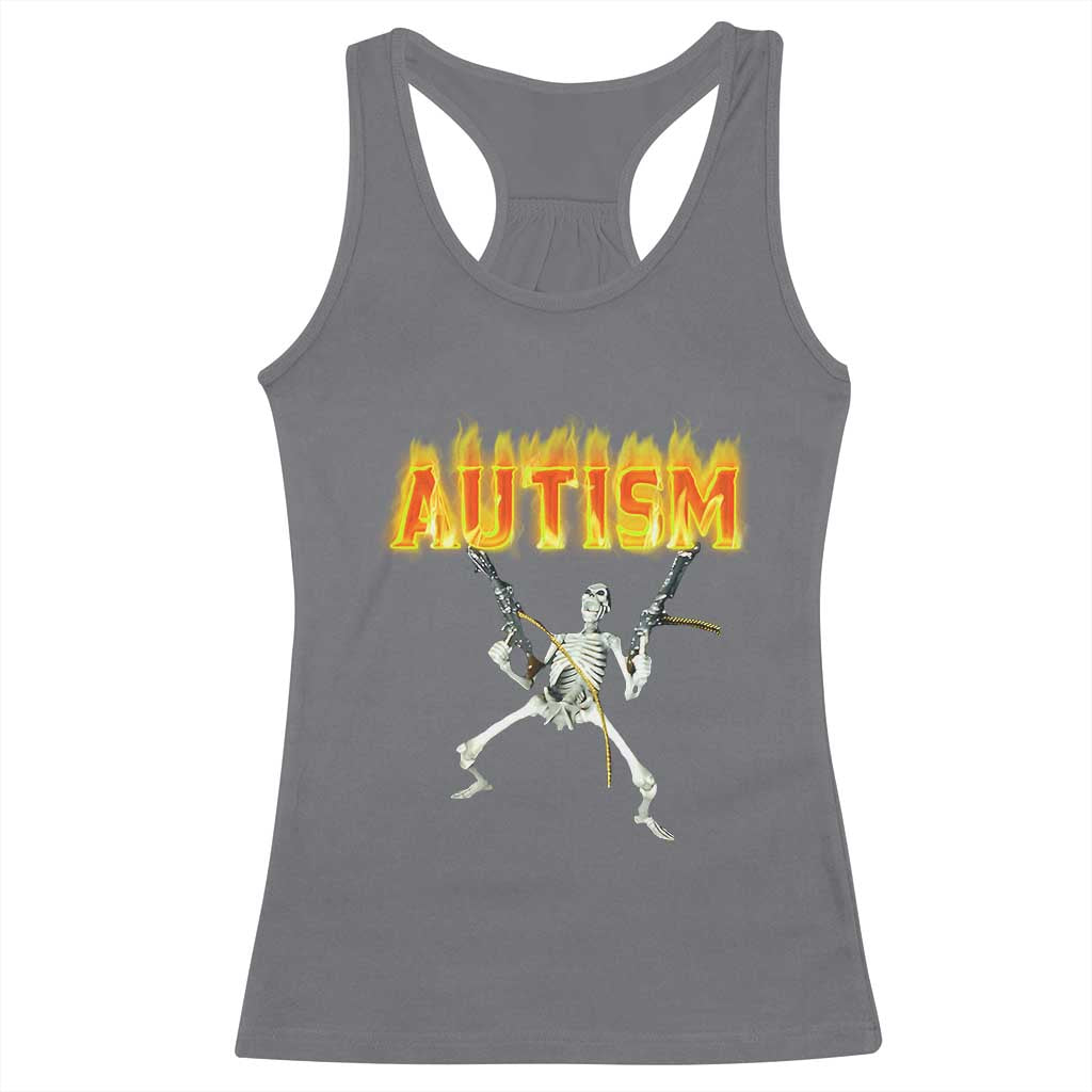 Autism Skeleton Racerback Tank Top Funny Oddly Specific Dank Meme - Wonder Print Shop