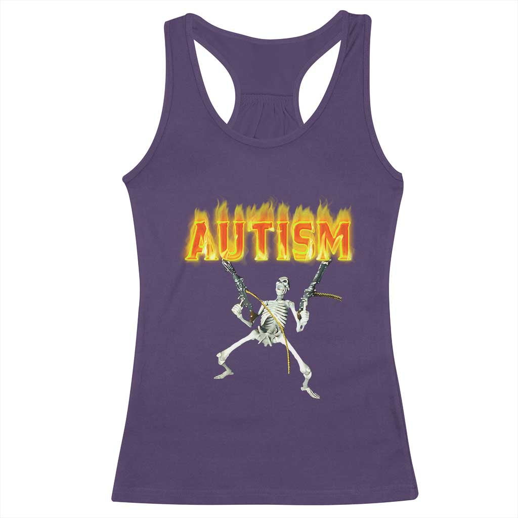 Autism Skeleton Racerback Tank Top Funny Oddly Specific Dank Meme - Wonder Print Shop