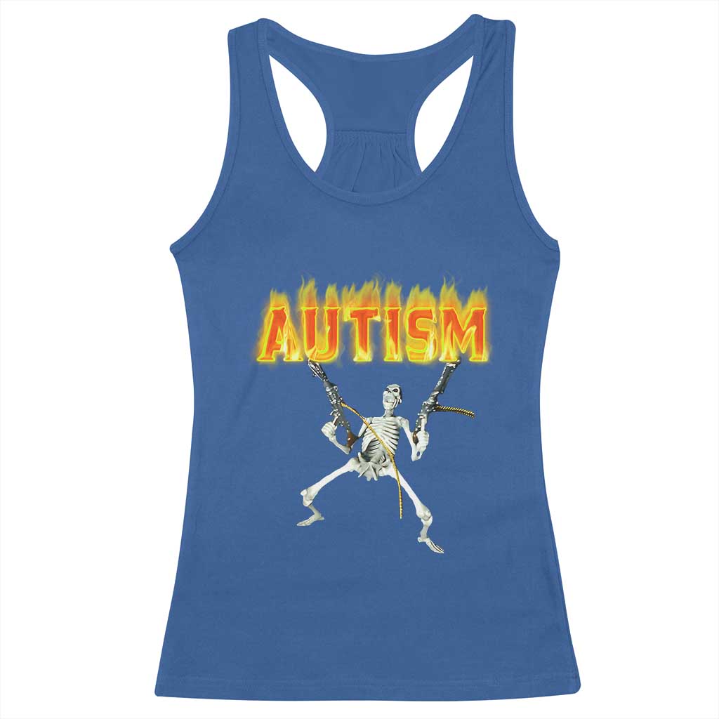 Autism Skeleton Racerback Tank Top Funny Oddly Specific Dank Meme - Wonder Print Shop