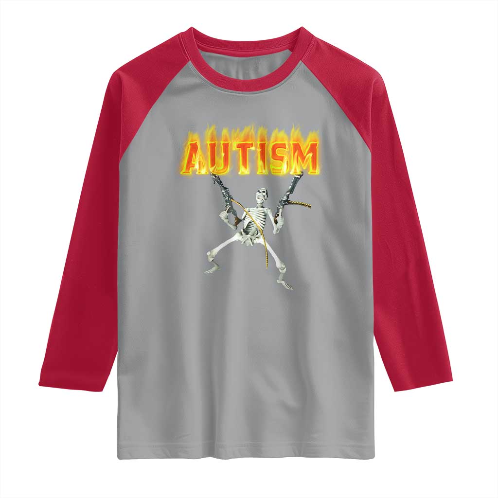 Autism Skeleton Raglan Shirt Funny Oddly Specific Dank Meme - Wonder Print Shop