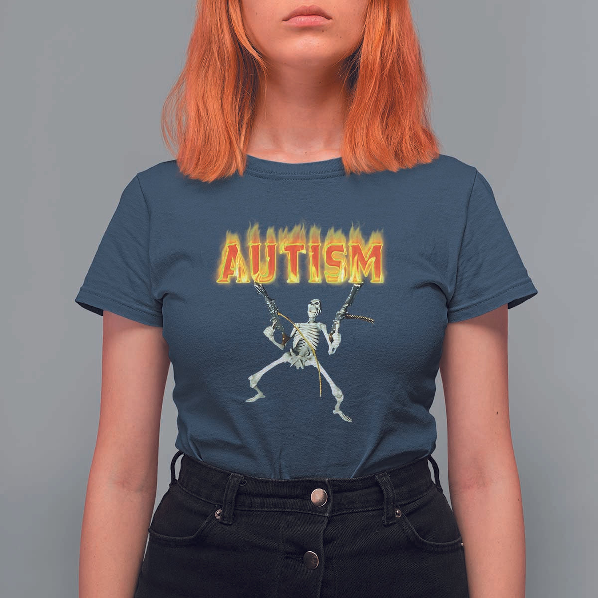 Autism Skeleton T Shirt For Women Funny Oddly Specific Dank Meme - Wonder Print Shop