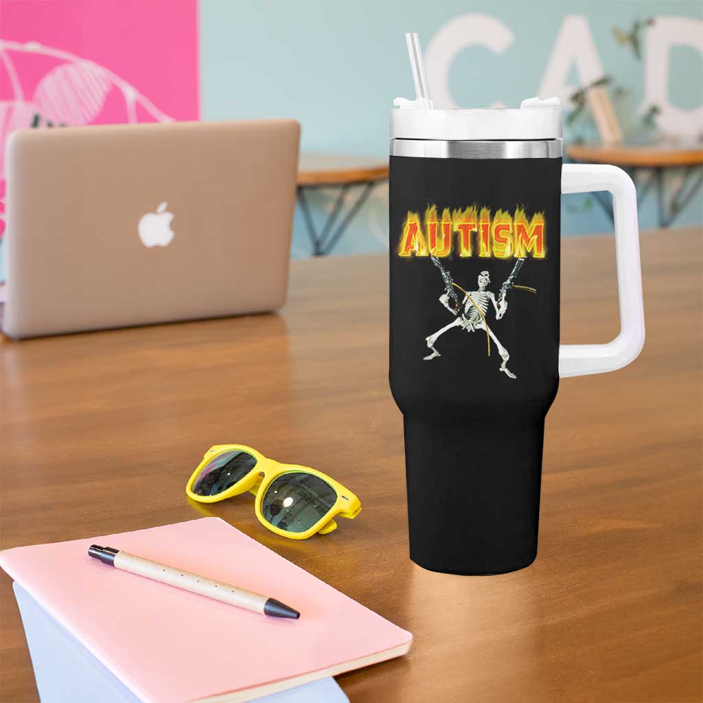 Autism Skeleton Tumbler With Handle Funny Oddly Specific Dank Meme - Wonder Print Shop