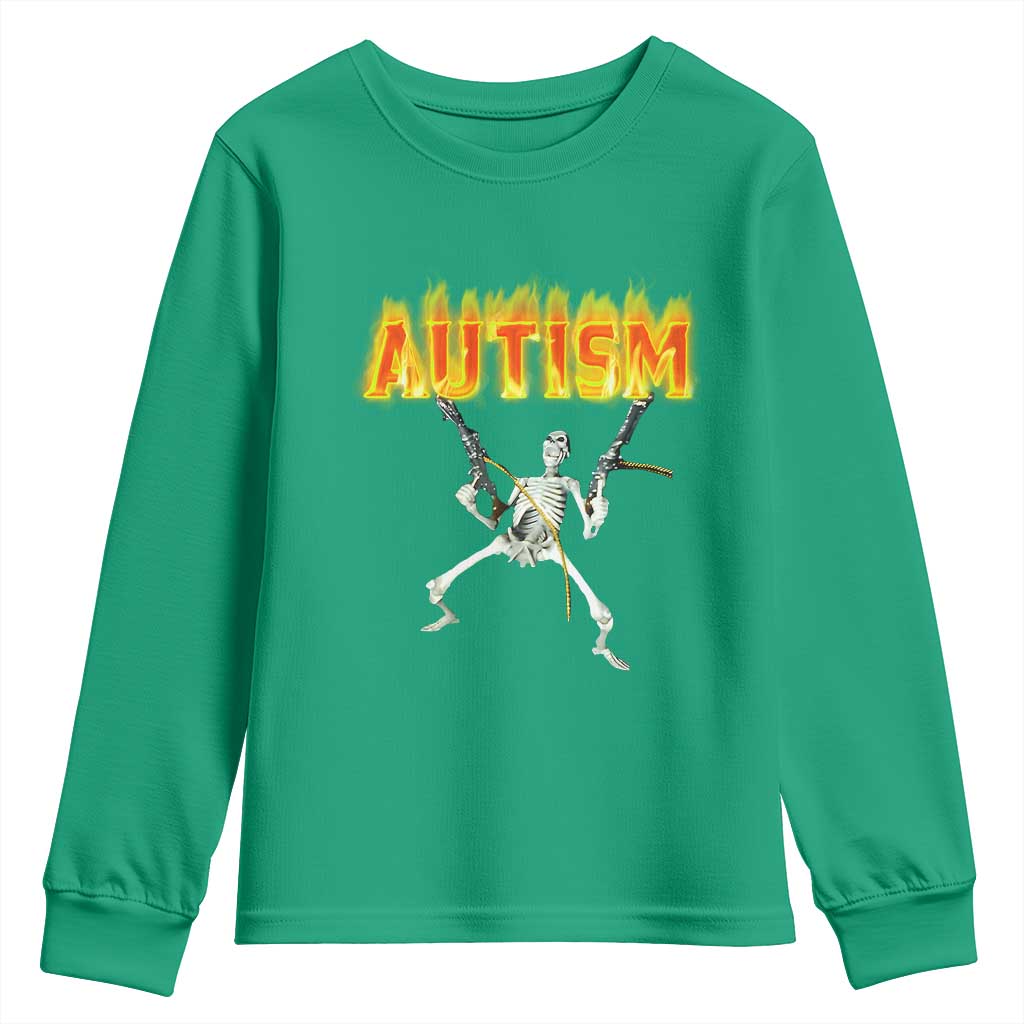 Autism Skeleton Youth Sweatshirt Funny Oddly Specific Dank Meme - Wonder Print Shop