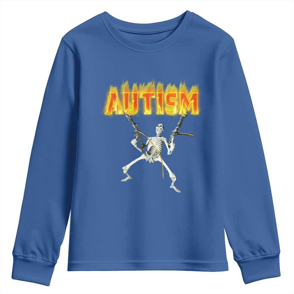 Autism Skeleton Youth Sweatshirt Funny Oddly Specific Dank Meme - Wonder Print Shop