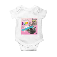 Funny Raccoon Meme Baby Onesie I Put The Fun In Dysfunctional