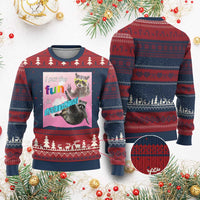 Funny Raccoon Meme Knitted Sweatshirt I Put The Fun In Dysfunctional
