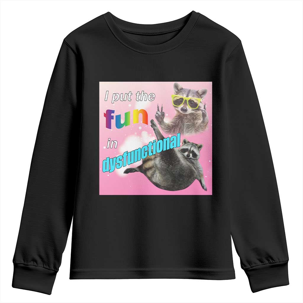 Funny Raccoon Meme Youth Sweatshirt I Put The Fun In Dysfunctional