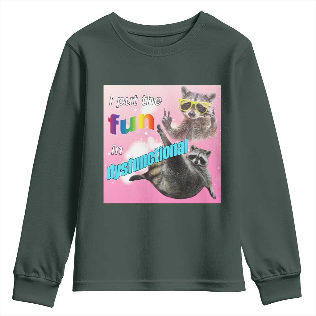 Funny Raccoon Meme Youth Sweatshirt I Put The Fun In Dysfunctional