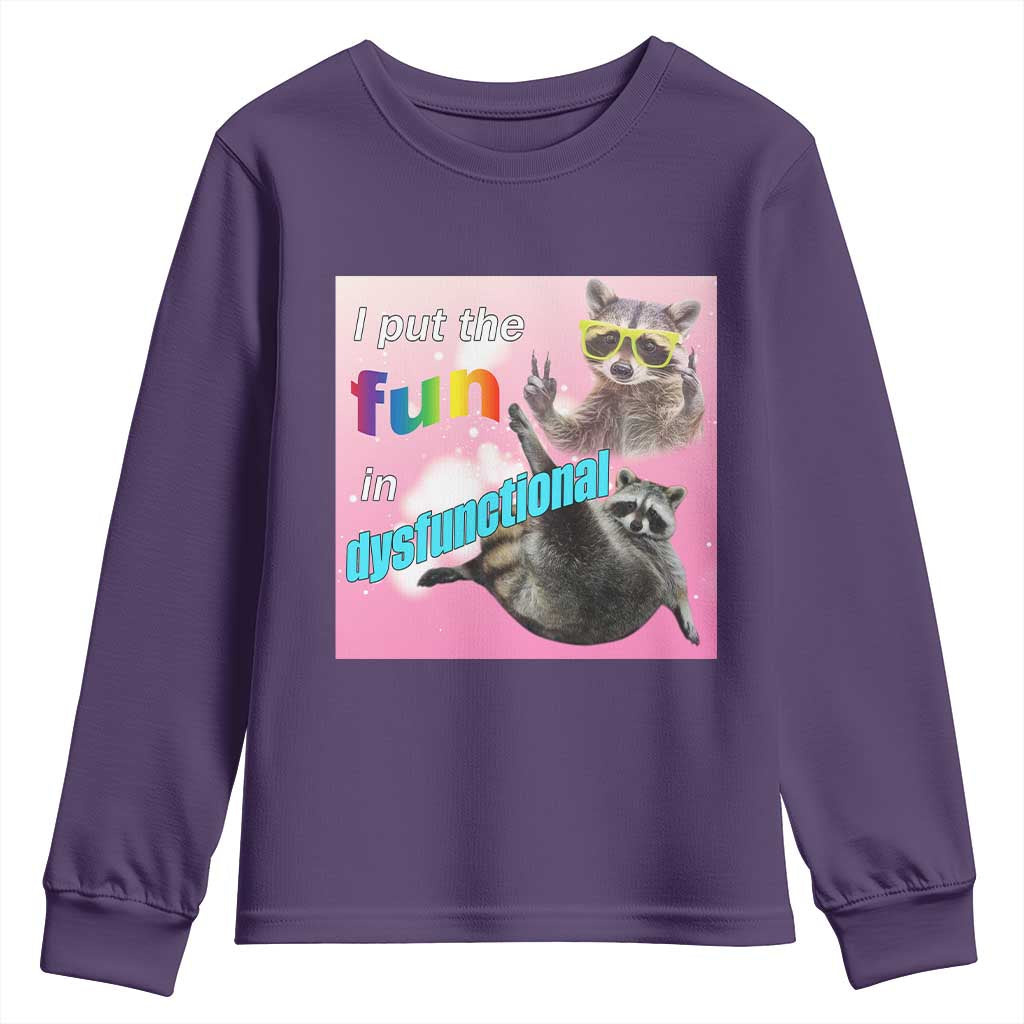 Funny Raccoon Meme Youth Sweatshirt I Put The Fun In Dysfunctional