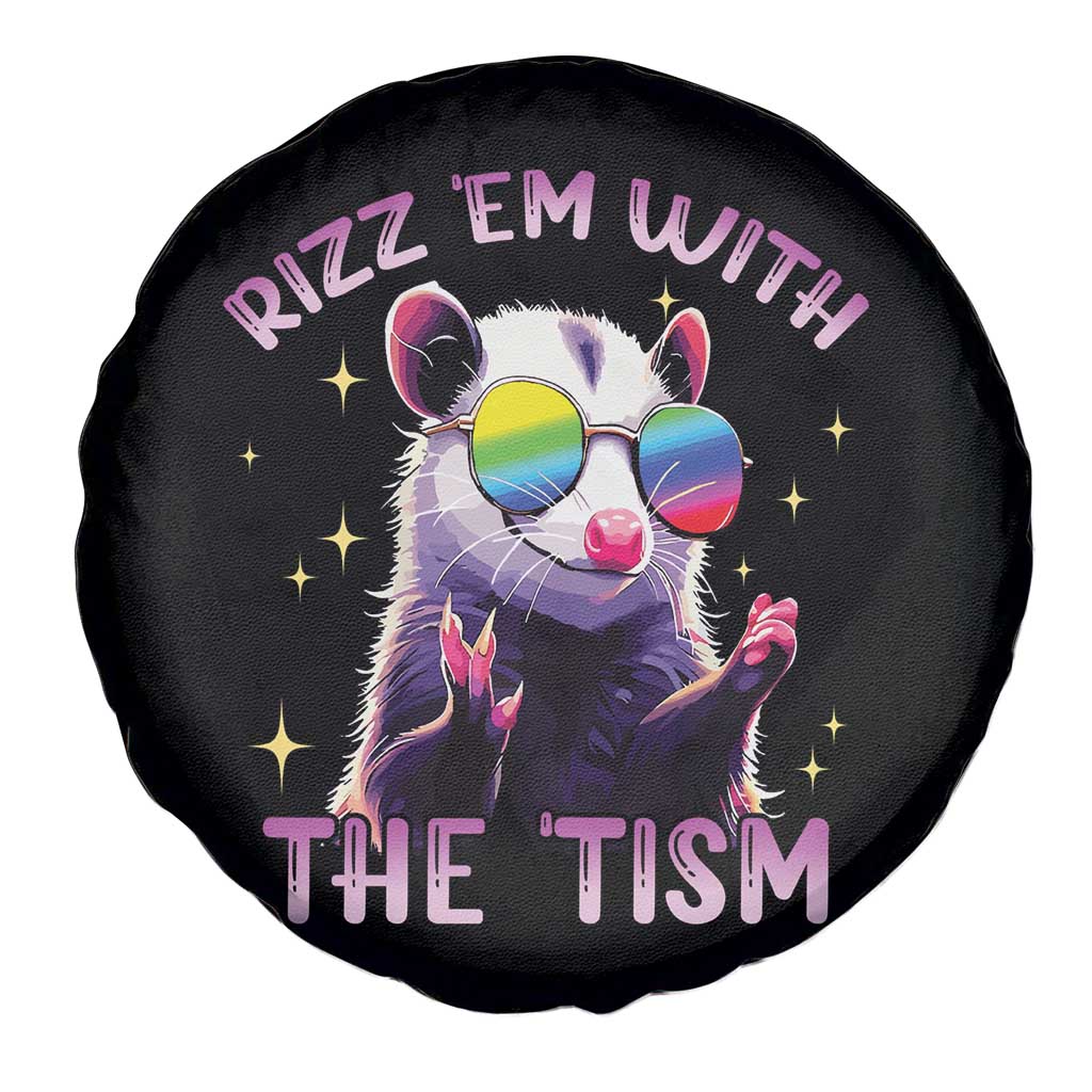 Funny Autism Opossum Spare Tire Cover Rizz Em With The Tism Meme Autistic