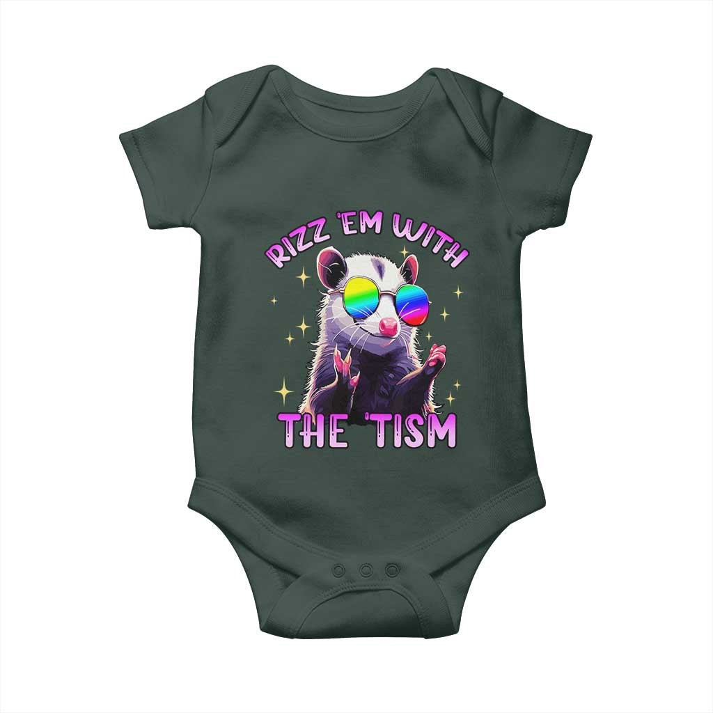 Funny Autism Opossum Baby Onesie Rizz Em With The Tism Meme Autistic