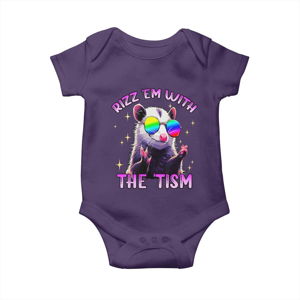 Funny Autism Opossum Baby Onesie Rizz Em With The Tism Meme Autistic