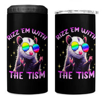 Funny Autism Opossum 4 in 1 Can Cooler Tumbler Rizz Em With The Tism Meme Autistic