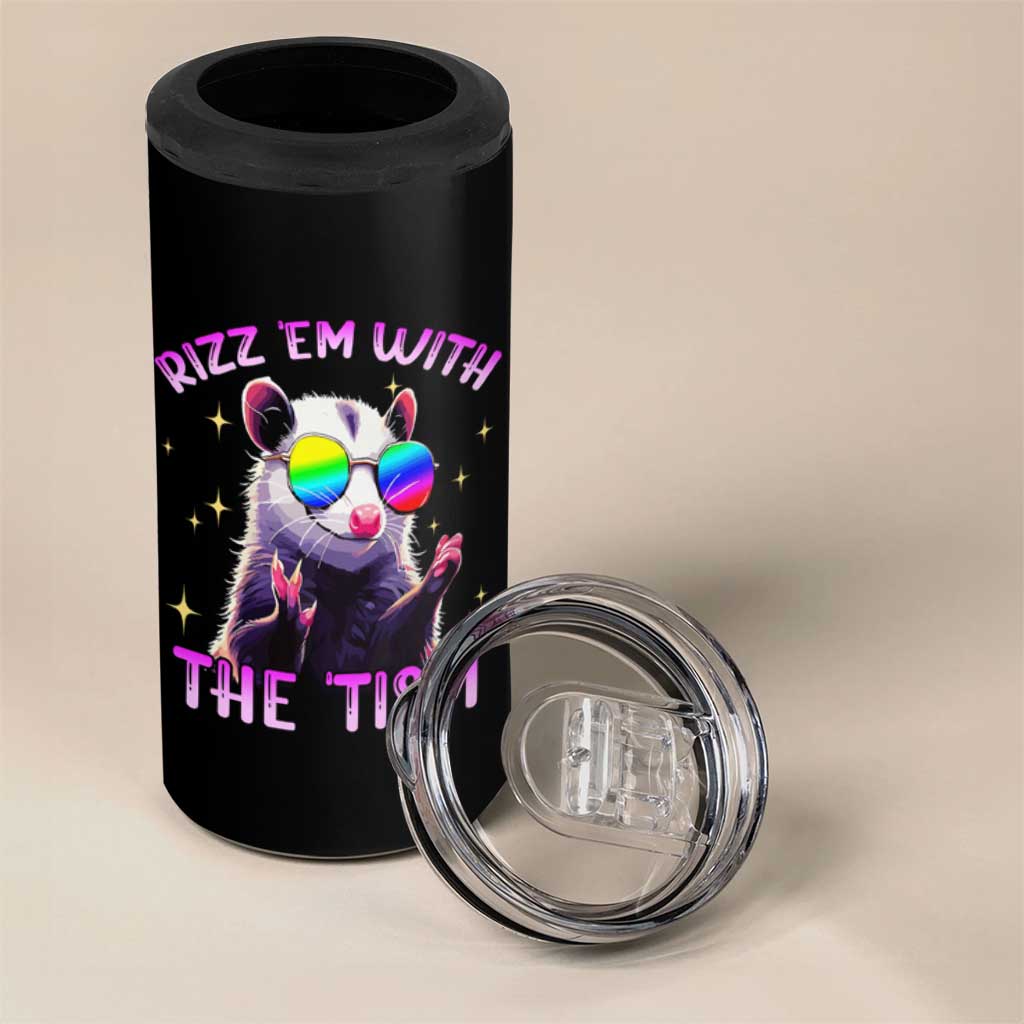 Funny Autism Opossum 4 in 1 Can Cooler Tumbler Rizz Em With The Tism Meme Autistic
