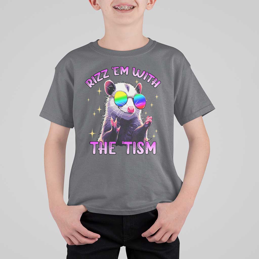 Funny Autism Opossum T Shirt For Kid Rizz Em With The Tism Meme Autistic