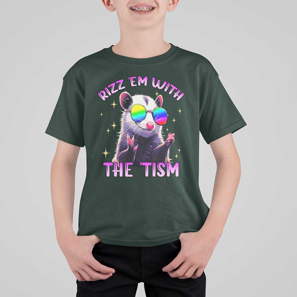 Funny Autism Opossum T Shirt For Kid Rizz Em With The Tism Meme Autistic