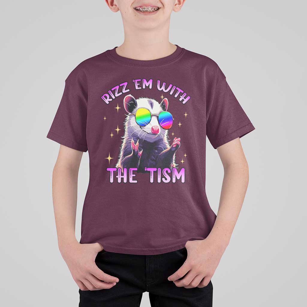 Funny Autism Opossum T Shirt For Kid Rizz Em With The Tism Meme Autistic