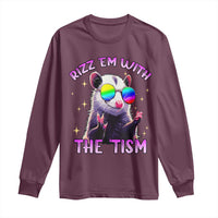Funny Autism Opossum Long Sleeve Shirt Rizz Em With The Tism Meme Autistic