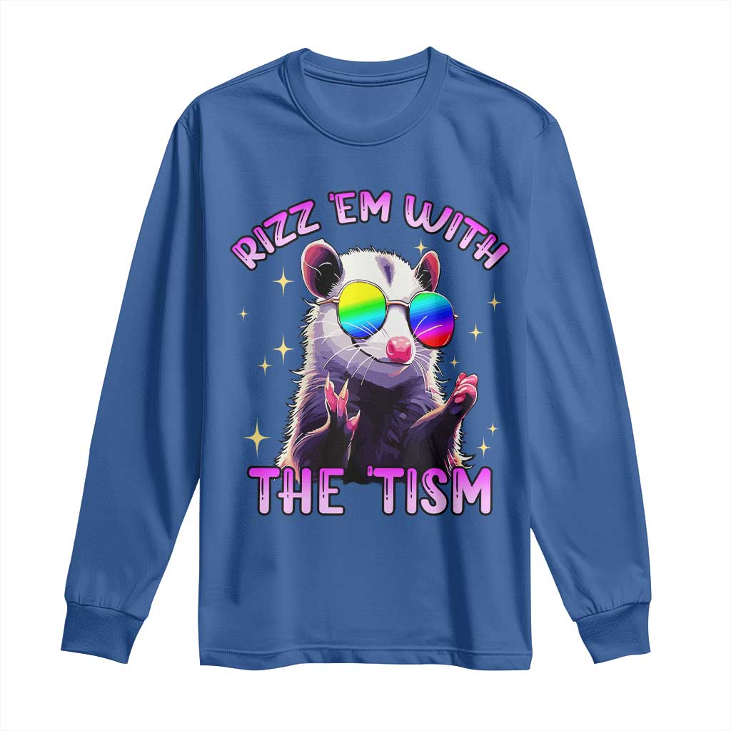 Funny Autism Opossum Long Sleeve Shirt Rizz Em With The Tism Meme Autistic